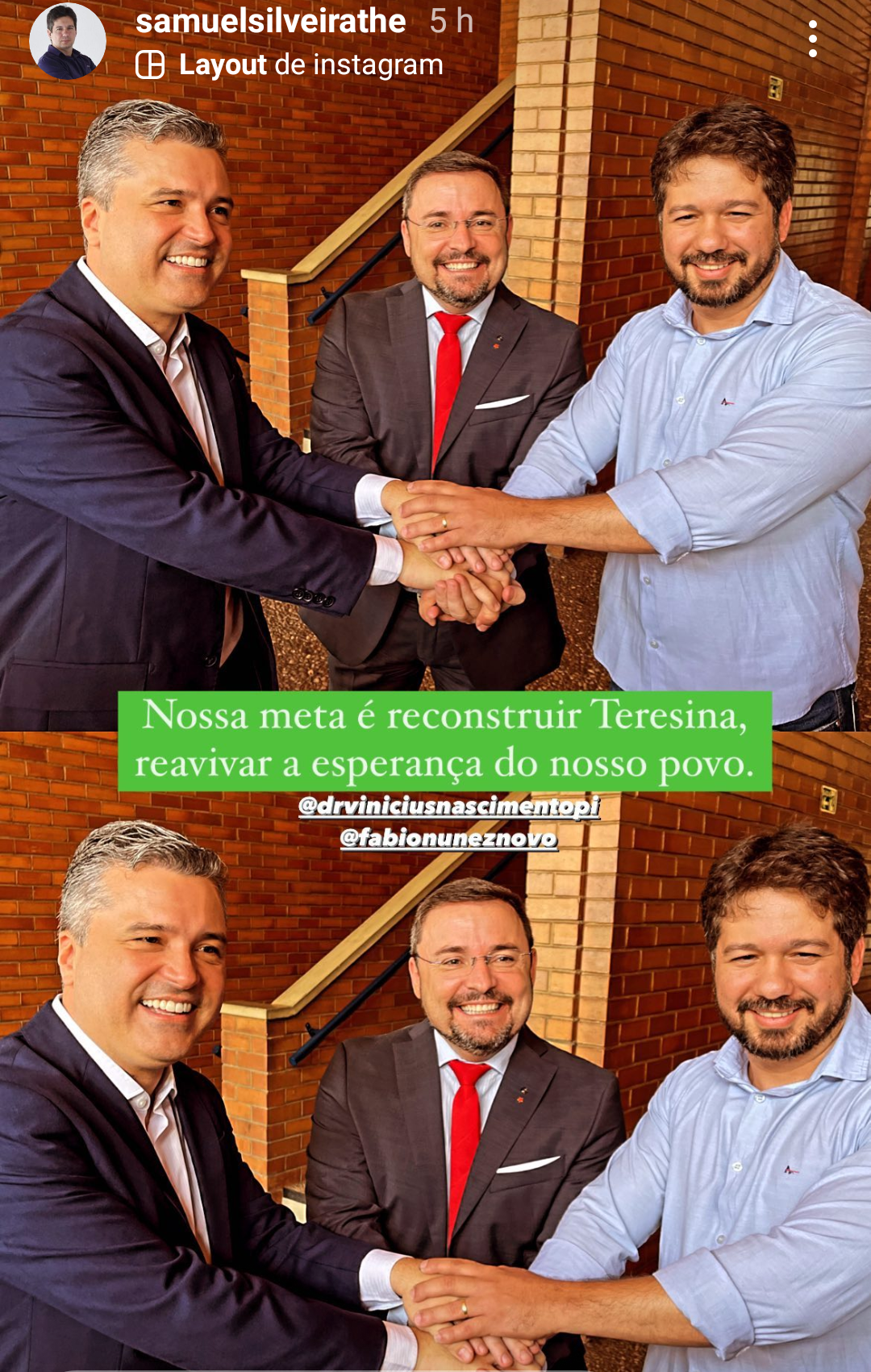 Da esquerda para a direita: Dr. Vinícius, Fábio Novo e Samuel Silveira (foto: Reprodução | Instagram)