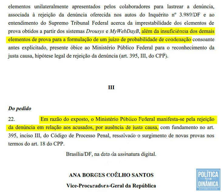 A PGR reconheceu que não havia provas que pudesse ser utilizadas contra Nery e Ciro para além das delações de criminosos confessos (imagem: reprodução)