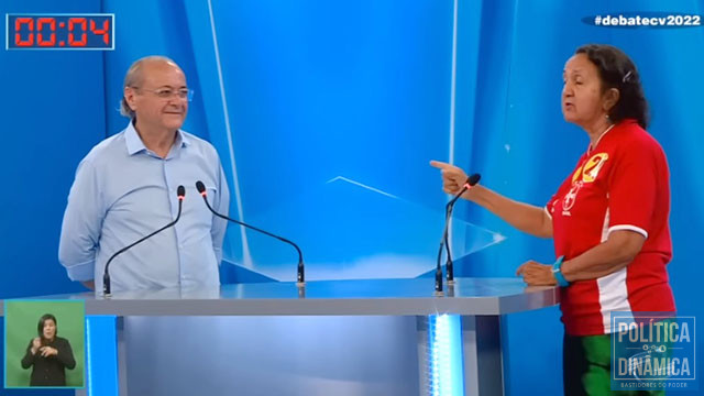 Lourdes Melo e Sílvio Mendes protagonizaram momento mais quente do debate na TV Cidade Verde (foto: reprodução TV Cidade Verde)