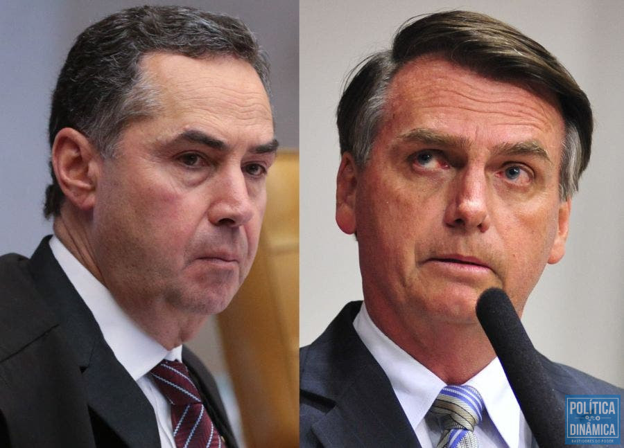 Presidente do TSE, ministro Luís Roberto Barroso, e o presidente da República, Jair Bolsonaro. 