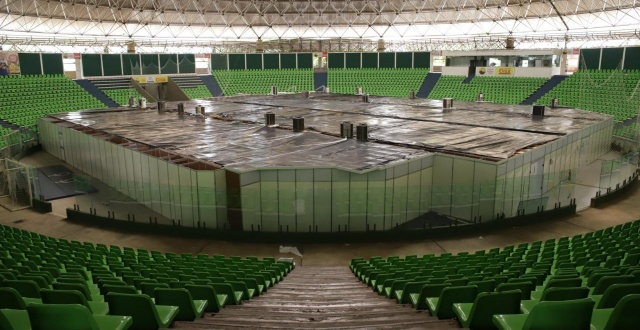 Hospital de Campanha construído no ginásio Verdão (Foto: Divulgação/Sesapi)