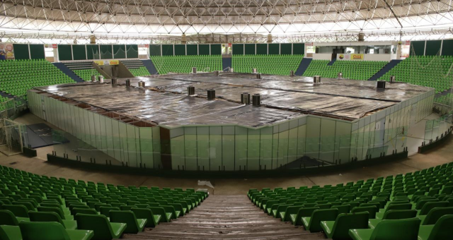 Hospital de Campanha construído no Verdão (Foto: Divulgação/Secretaria de Saúdo do Piauí)